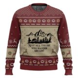 Hooktab Not All Those Who Wander Are Lost The Lord Of The Rings Ugly Christmas Sweater