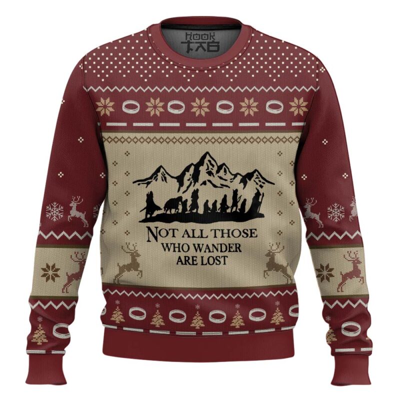 Hooktab Not All Those Who Wander Are Lost The Lord Of The Rings Ugly Christmas Sweater Hooktab Not All Those Who Wander Are Lost The Lord Of The Rings Ugly Christmas Sweater