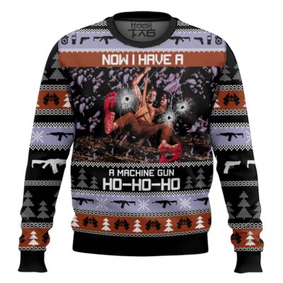Hooktab Now I Have A Machine Gun Ho-Ho-Ho Die Hard Ugly Christmas Sweater