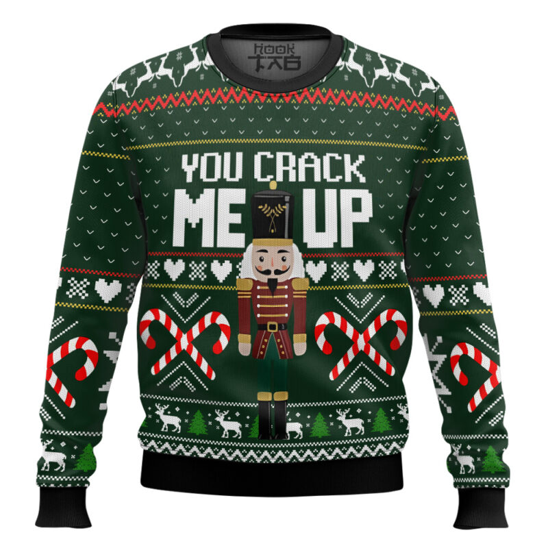 Hooktab Nutcracker You Crack Me Up Ugly Christmas Sweater