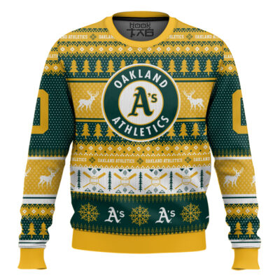 Hooktab Oakland Athletics - Custom Name And Number Ugly Sweater