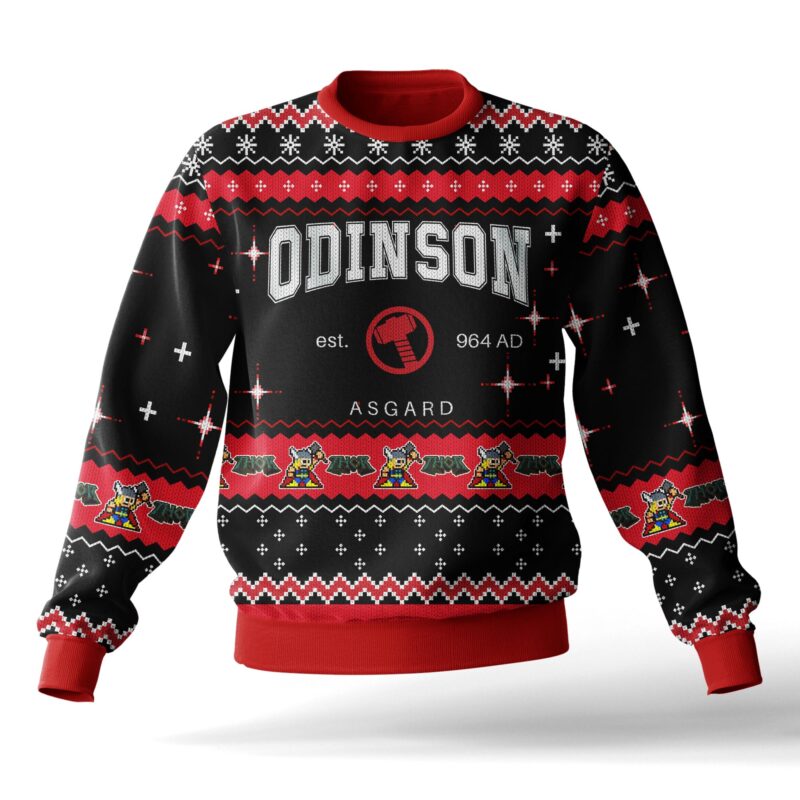 Hooktab Odinson Thor Marvel Ugly Christmas Sweater Hooktab Odinson Thor Marvel Ugly Christmas Sweater