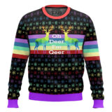 Hooktab Oh Deer I'm Qeer LGBT Support Ugly Christmas Sweater
