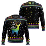 Hooktab Oh Deer I'm Queer LGBT Support Ugly Christmas Sweater
