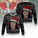 Hooktab Oh Hi, Santa Tommy Wiseau Ugly Christmas Sweater