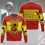 Hooktab Oh I'm Sorry Did I Break Your Concentration Pulp Fiction Ugly Christmas Sweater