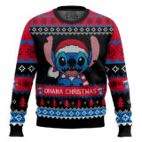 Hooktab Ohana Christmas Lilo And Stitch Ugly Christmas Sweater
