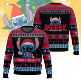 Hooktab Ohana Christmas Lilo And Stitch Ugly Christmas Sweater