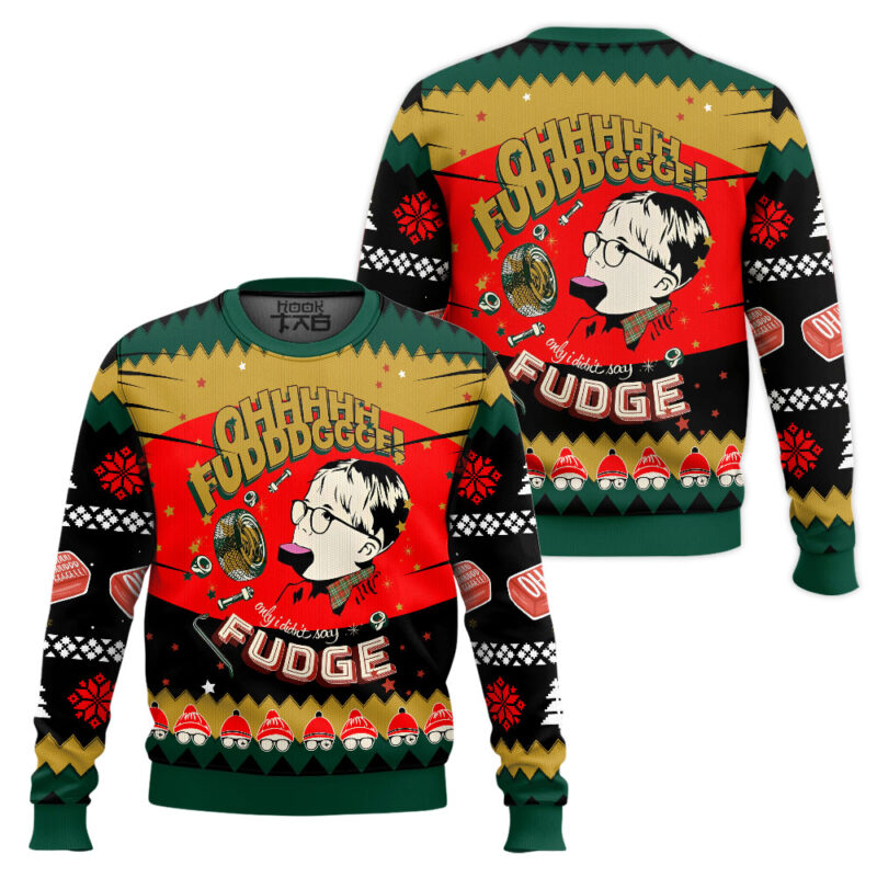 Hooktab Ohh Fudge A Christmas Story Ugly Christmas Sweater Hooktab Ohh Fudge A Christmas Story Ugly Christmas Sweater
