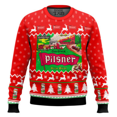 Hooktab Old Style Pilsner Beer Biere Ugly Christmas Sweater