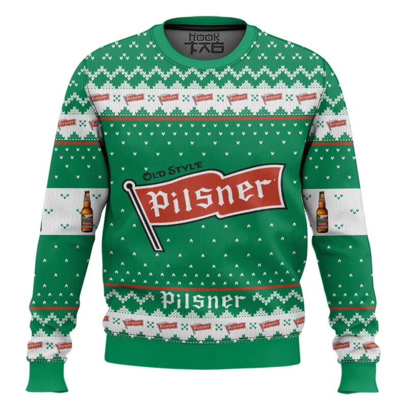Hooktab Old Style Pilsner Ugly Christmas Sweater