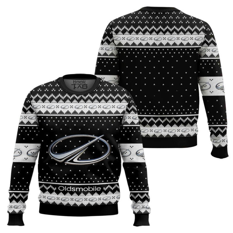 Hooktab Oldsmobile Ugly Christmas Sweater Hooktab Oldsmobile Ugly Christmas Sweater
