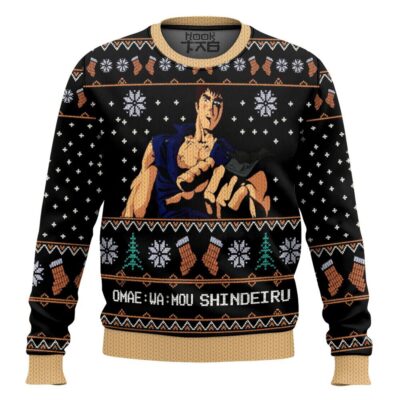 Hooktab Omae Wa Mou Shindeiru Ugly Christmas Sweater