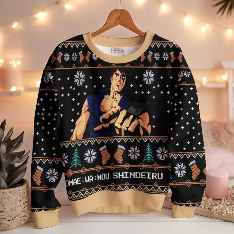 Hooktab Omae Wa Mou Shindeiru Ugly Christmas Sweater Hooktab Omae Wa Mou Shindeiru Ugly Christmas Sweater