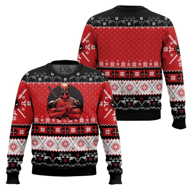 Hooktab Once Upon A Deadpool Ugly Christmas Sweater Hooktab Once Upon A Deadpool Ugly Christmas Sweater