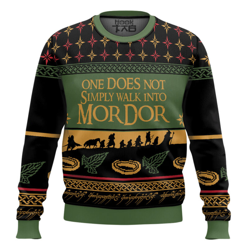 Hooktab One Does Not Simply Walk Into Mordor The Lord Of The Rings Ugly Christmas Sweater