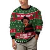 Hooktab One, Two, Freddy’s Coming For You And Your Freedom Ugly Christmas Sweater