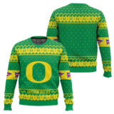 Hooktab Oregon Ducks - Custom Name And Number Ugly Christmas Sweater