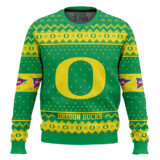 Hooktab Oregon Ducks - Custom Name And Number Ugly Christmas Sweater