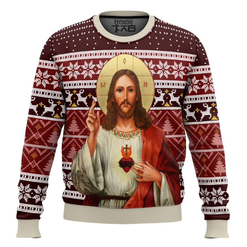 Hooktab Orthodox Jesus Ugly Christmas Sweater