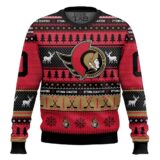 Hooktab Ottawa Senators - Custom Name And Number Ugly Sweater