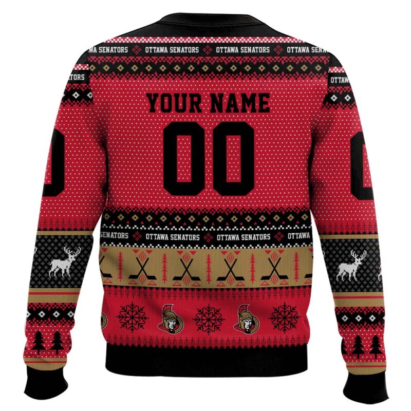 Hooktab Ottawa Senators - Custom Name And Number Ugly Sweater Hooktab Ottawa Senators - Custom Name And Number Ugly Sweater