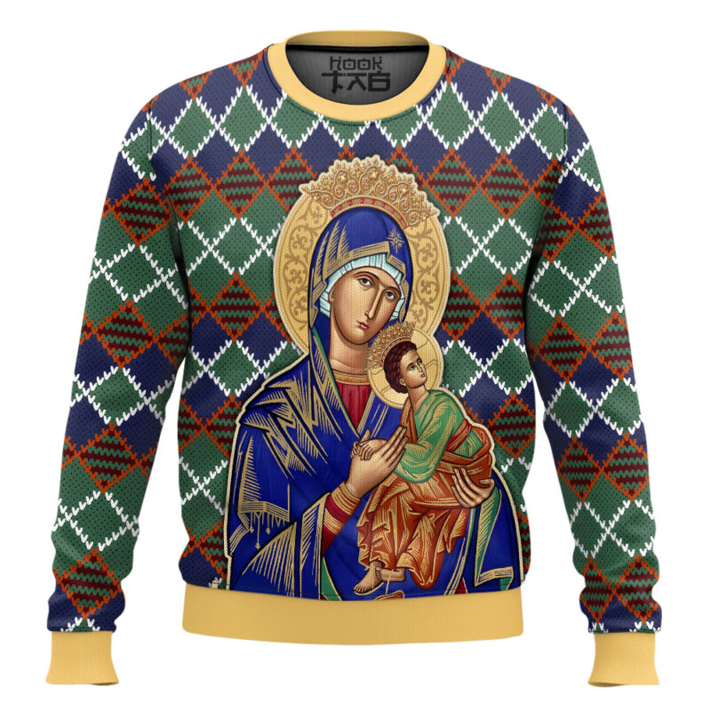 Hooktab Our Lady Of Perpetual Help Ugly Christmas Sweater Hooktab Our Lady Of Perpetual Help Ugly Christmas Sweater