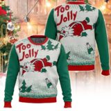Hooktab Overly Cheerful Santa Ugly Christmas Sweater