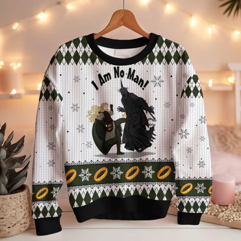 Hooktab Éowyn I Am No Man The Lord Of The Rings Ugly Christmas Sweater Hooktab Éowyn I Am No Man The Lord Of The Rings Ugly Christmas Sweater
