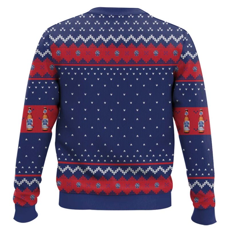 Hooktab Pabst Blue Ribbon American Lager Beer Ugly Christmas Sweater Hooktab Pabst Blue Ribbon American Lager Beer Ugly Christmas Sweater