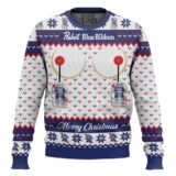 Hooktab Pabst Blue Ribbon American Lager Ugly Christmas Sweater