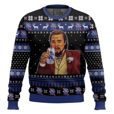 Hooktab Pabst Blue Ribbon Leonardo Meme Ugly Christmas Sweater