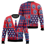Hooktab Pabst Blue Ribbon Suit And Tie Ugly Christmas Sweater