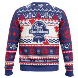 Hooktab Pabst Blue Ribbon Ugly Christmas Sweater
