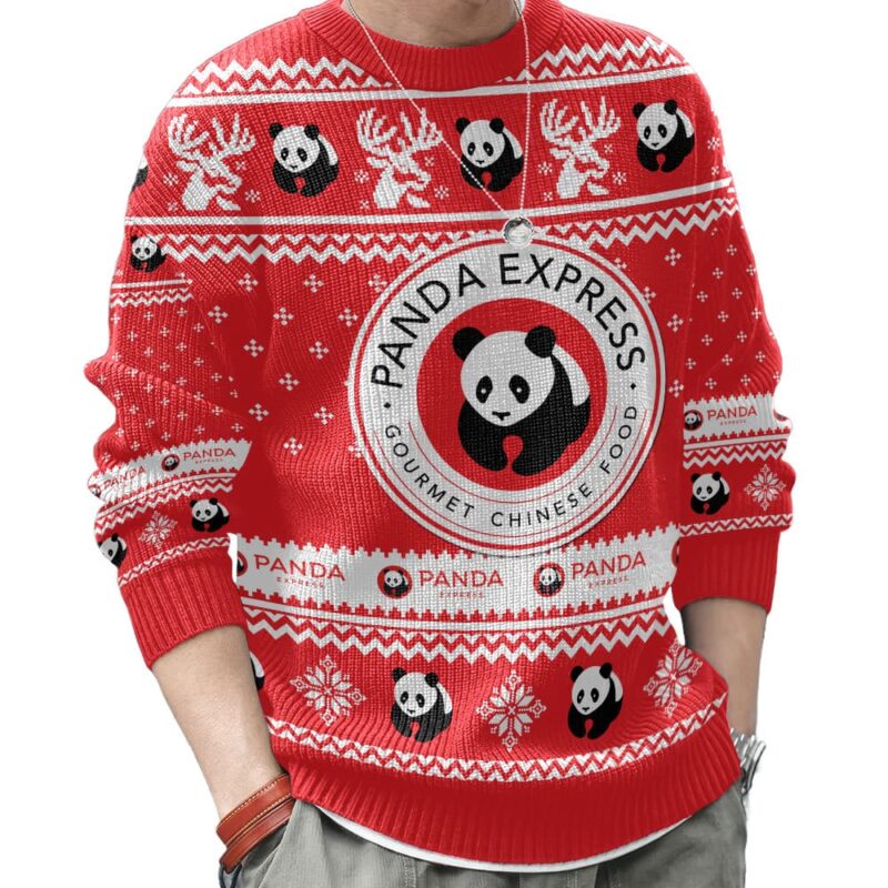 Hooktab Panda Express Gourmet Chinese Food Ugly Christmas Sweater Hooktab Panda Express Gourmet Chinese Food Ugly Christmas Sweater