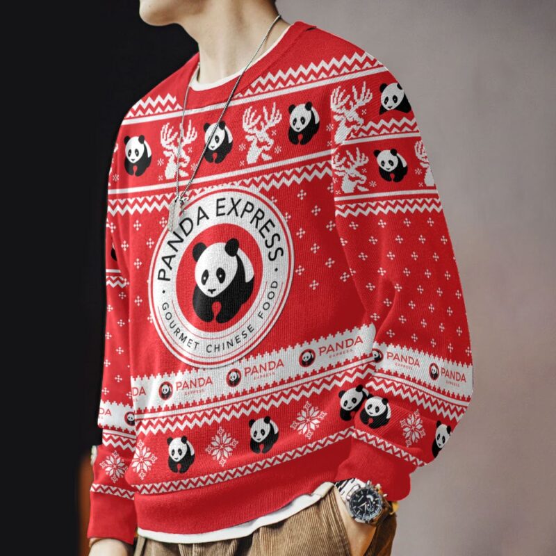 Hooktab Panda Express Gourmet Chinese Food Ugly Christmas Sweater Hooktab Panda Express Gourmet Chinese Food Ugly Christmas Sweater