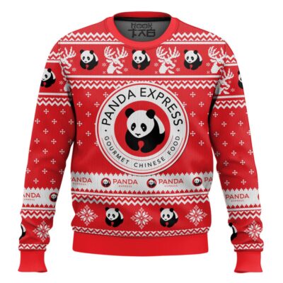Hooktab Panda Express Gourmet Chinese Food Ugly Christmas Sweater