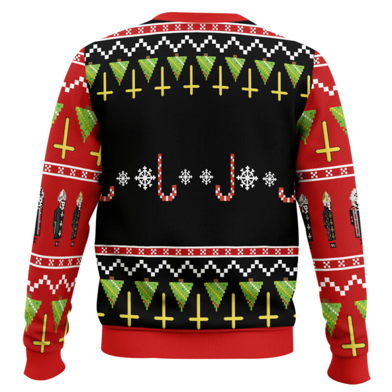 Hooktab Papa Emeritus Ghost Ugly Christmas Sweater Hooktab Papa Emeritus Ghost Ugly Christmas Sweater