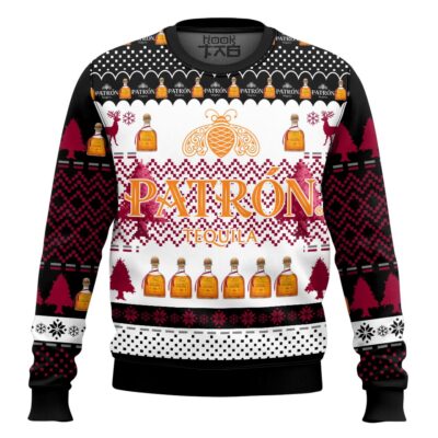 Hooktab Patron Tequila 100% Agave Ugly Christmas Sweater