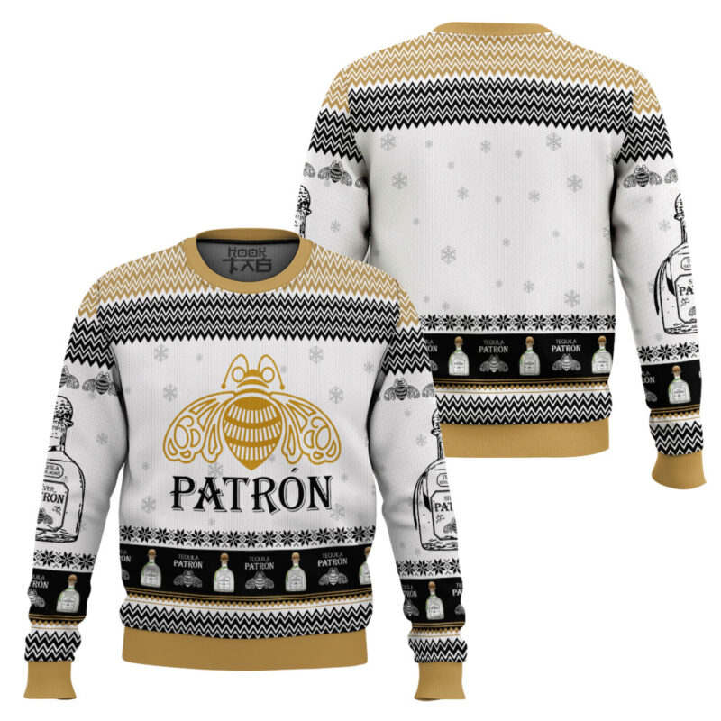Hooktab Patron Tequila Silver Ugly Christmas Sweater Hooktab Patron Tequila Silver Ugly Christmas Sweater