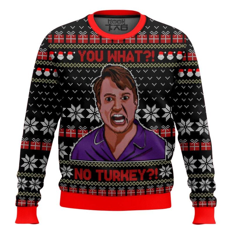 Hooktab Peep Show No Turkey Meme Ugly Christmas Sweater Hooktab Peep Show No Turkey Meme Ugly Christmas Sweater
