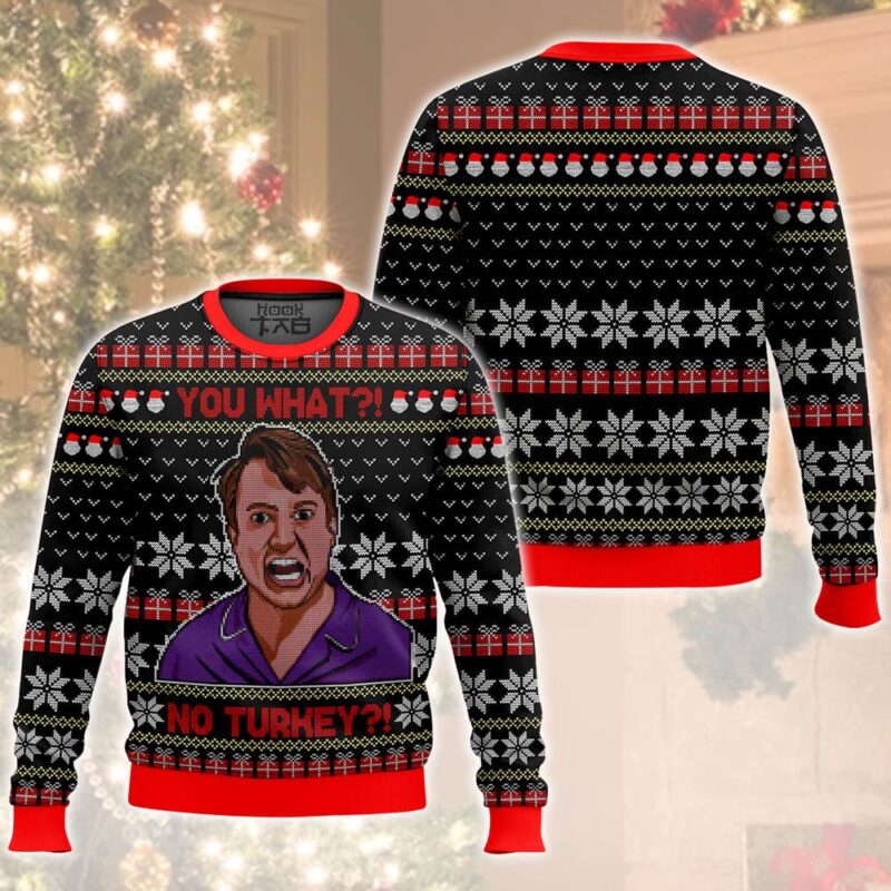 Hooktab Peep Show No Turkey Meme Ugly Christmas Sweater Hooktab Peep Show No Turkey Meme Ugly Christmas Sweater