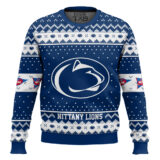 Hooktab Penn State Nittany Lions - Custom Name And Number Ugly Christmas Sweater
