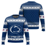 Hooktab Penn State Nittany Lions - Custom Name And Number Ugly Christmas Sweater