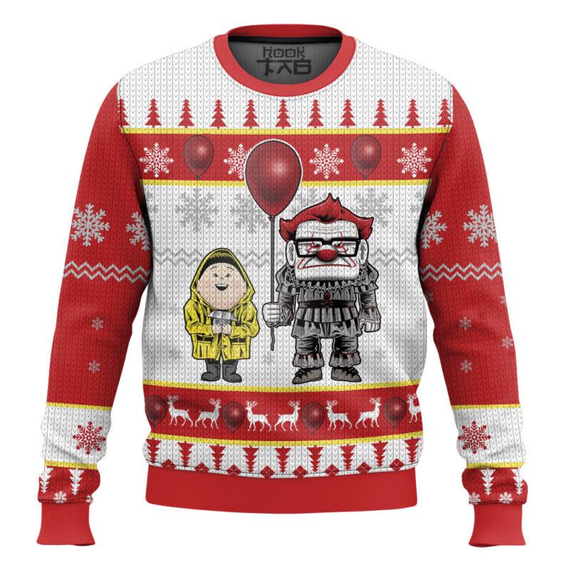 Hooktab Pennywise But It Is Up Ugly Christmas Sweater