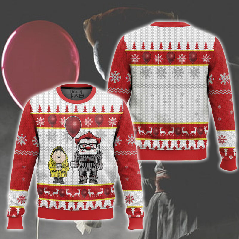 Hooktab Pennywise But It Is Up Ugly Christmas Sweater Hooktab Pennywise But It Is Up Ugly Christmas Sweater