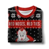 Hooktab Pennywise Red Noses Red Ties It Ugly Christmas Sweater