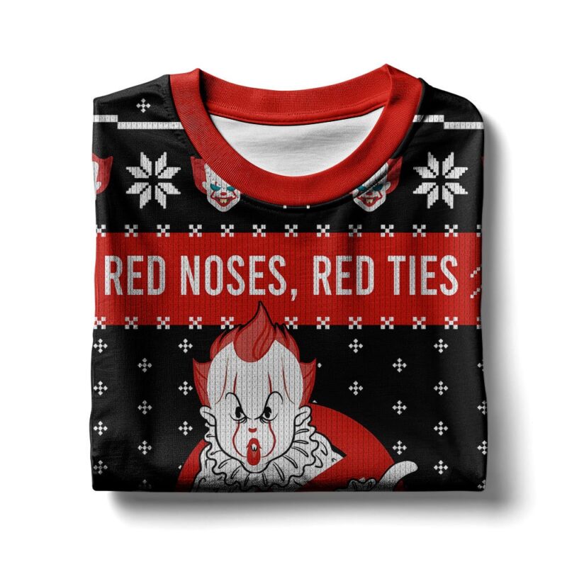 Hooktab Pennywise Red Noses Red Ties It Ugly Christmas Sweater Hooktab Pennywise Red Noses Red Ties It Ugly Christmas Sweater