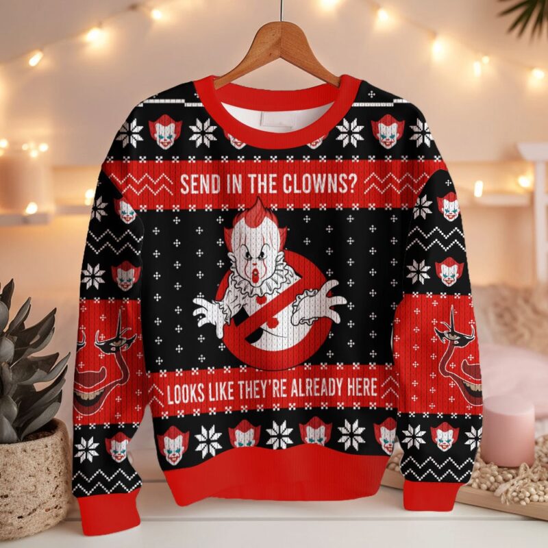Hooktab Pennywise Send In The Clowns It Ugly Christmas Sweater Hooktab Pennywise Send In The Clowns It Ugly Christmas Sweater