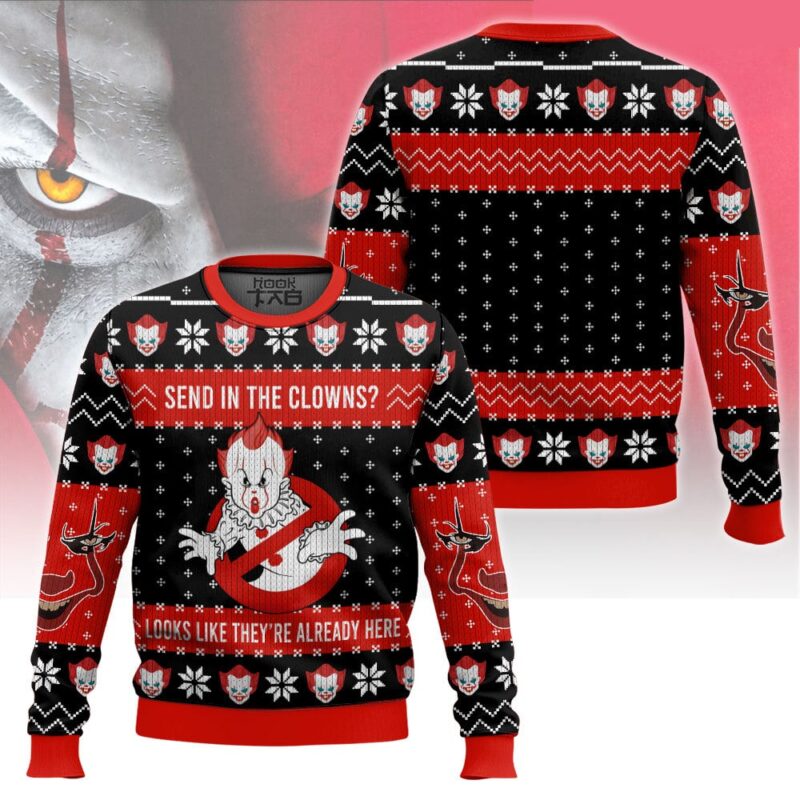 Hooktab Pennywise Send In The Clowns It Ugly Christmas Sweater Hooktab Pennywise Send In The Clowns It Ugly Christmas Sweater